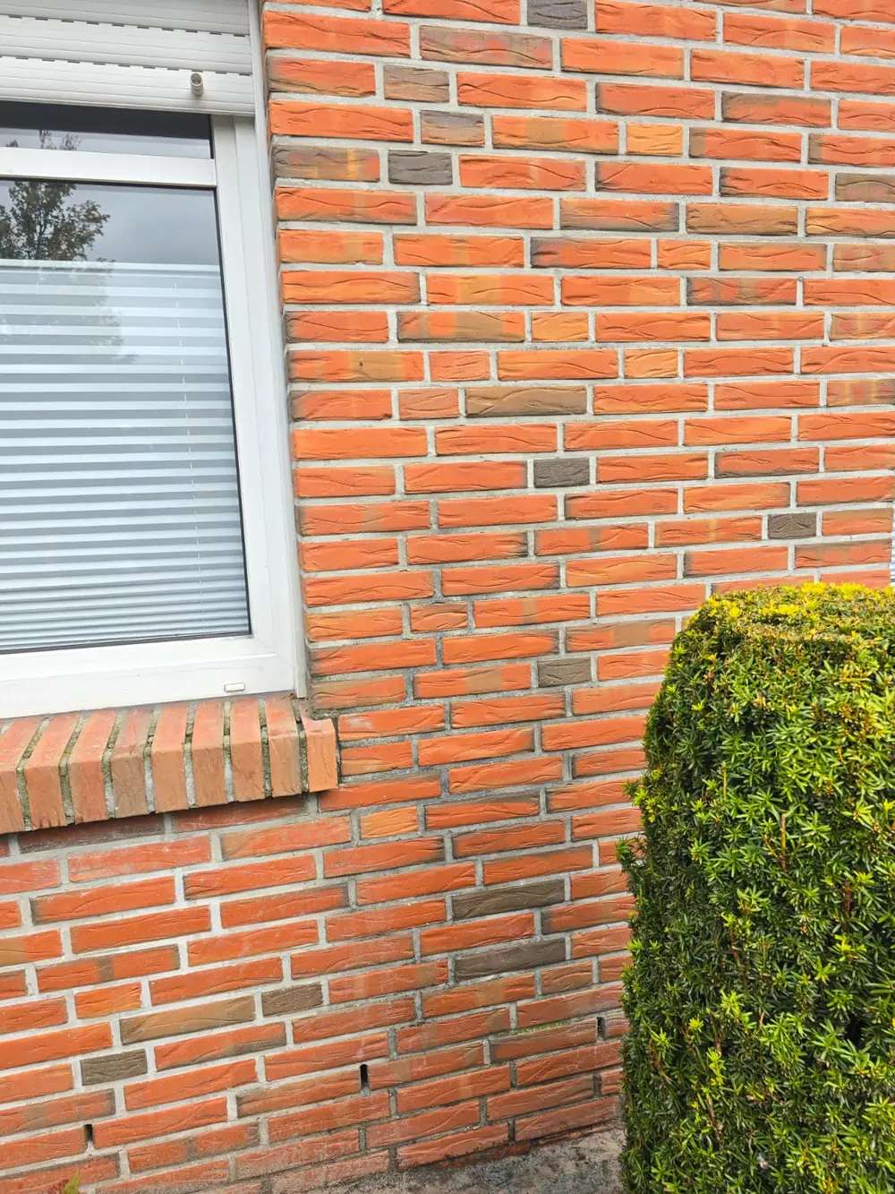 Nachher: Klinkerfassade gereinigt durch Gebäudereinigung Hübner