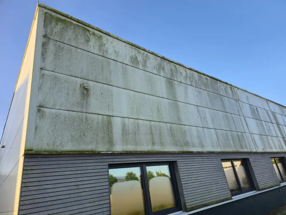 Vorher: Gewerbefassade verschmutzt